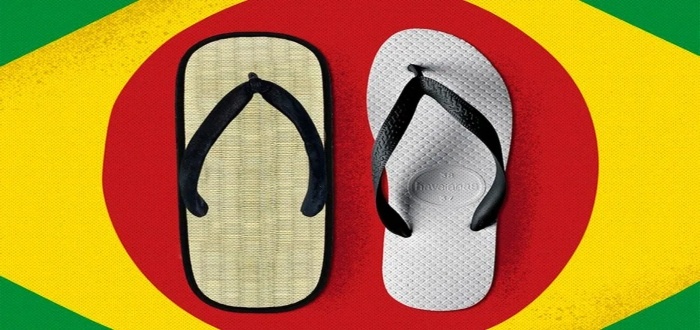 Sandalias de goma brasileñas inspiradas en un diseño japonés