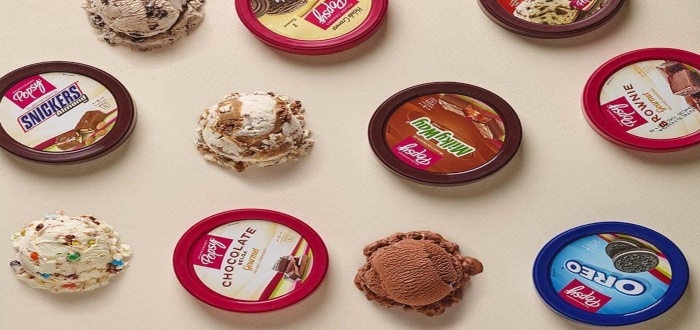 Variedad de sabores de helados
