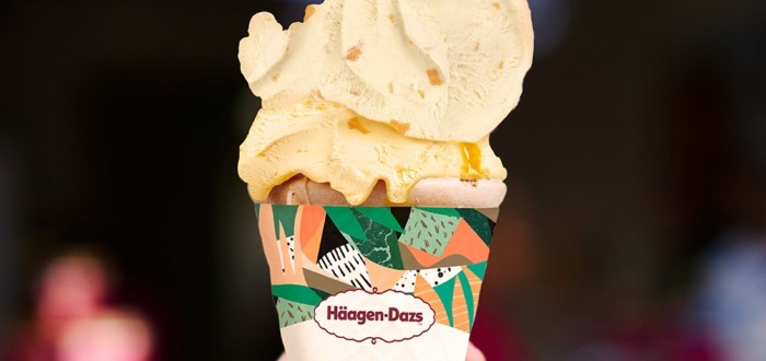 Cono de helado de la franquicia de helados en México Haagen Dazs