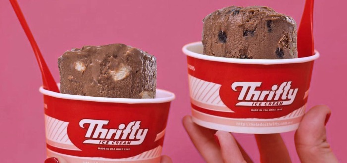 Vasos de helado de a marca Thrifty Helados