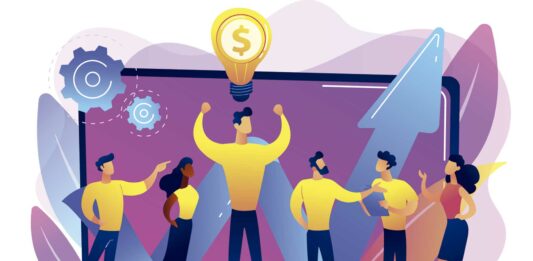 Negocios Rentables | 90 mejores opciones fáciles y de poca inversión ilustración de grupo de personas pensando en ideas de negocios rentables