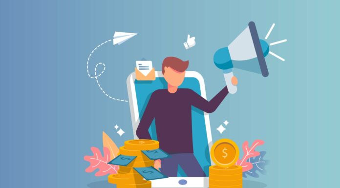 Marketing de afiliados | ¿Qué es y cómo generar ingresos pasivos con él? ilustracion-joven-disfrutando-marketing-afiliados