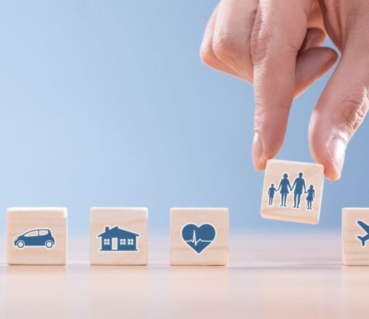 12 franquicias de seguros | Invierte en una de las industrias más rentables Cubos de madera que representan franquicias de seguros