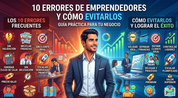10 errores que cometen los emprendedores y formas de evitarlos en 2026 errores-de-emprendedores-mas-comunes